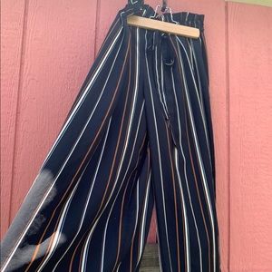 Black Flowy Tie Waisted Pants